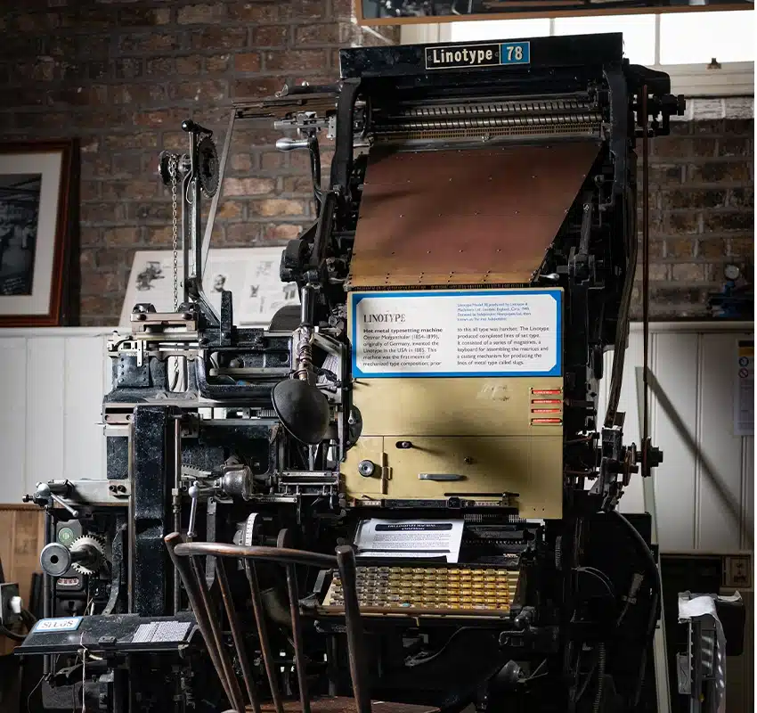 Linotype Model 78 Typesetter. square formatwebp