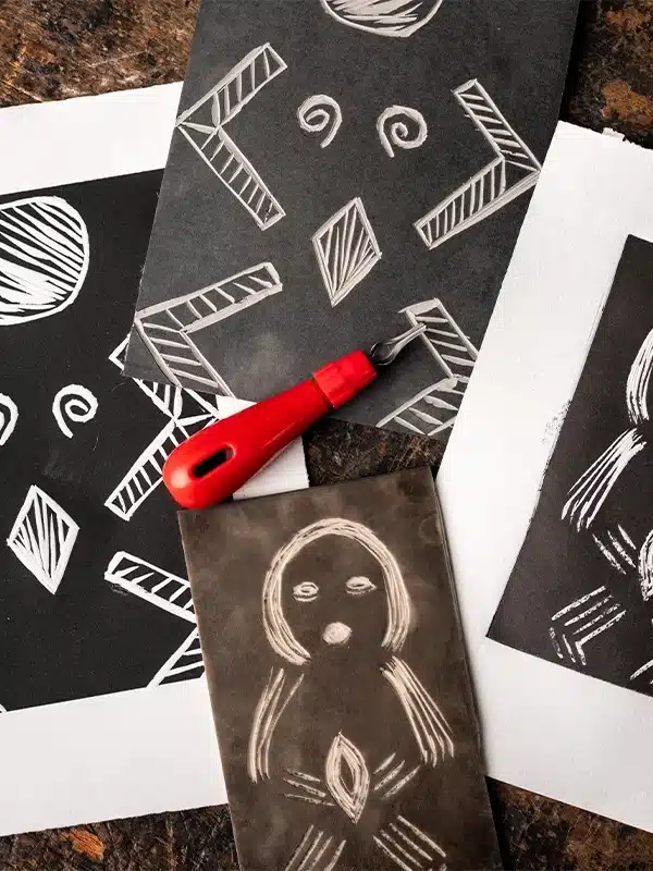 Linocut relief cutout thumbnail