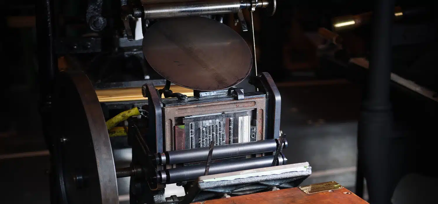 Peerless Platen Treadle Press landscape view