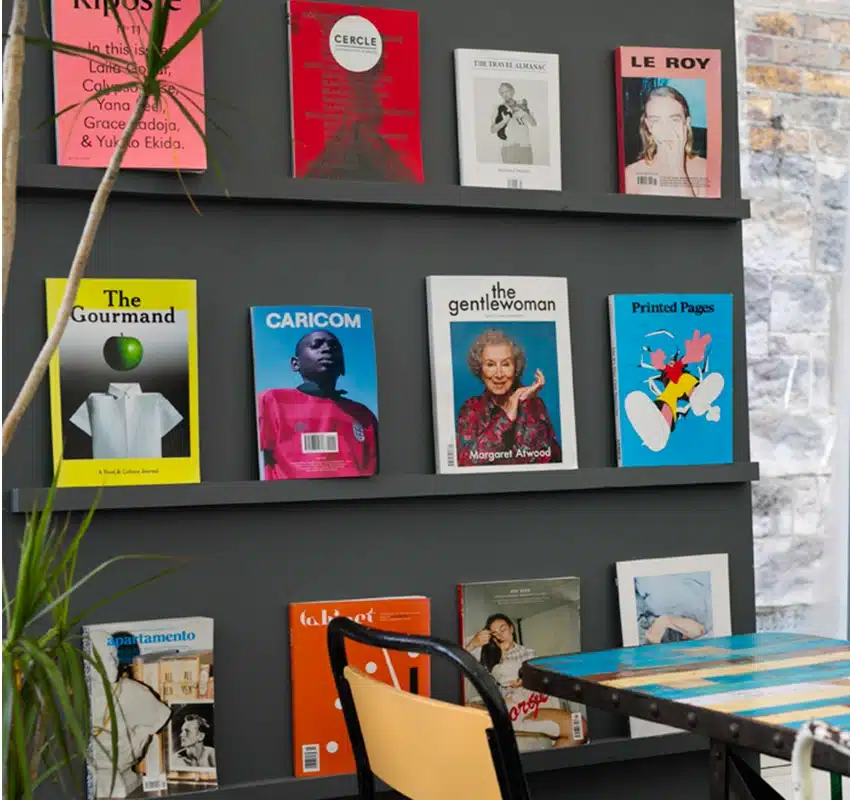 Press cafe book display