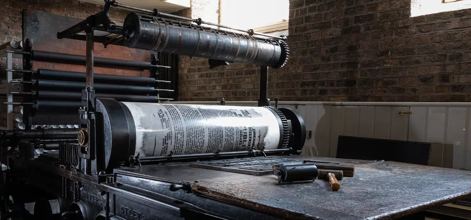 Wharfedale Stop Cylinder Press landscape view