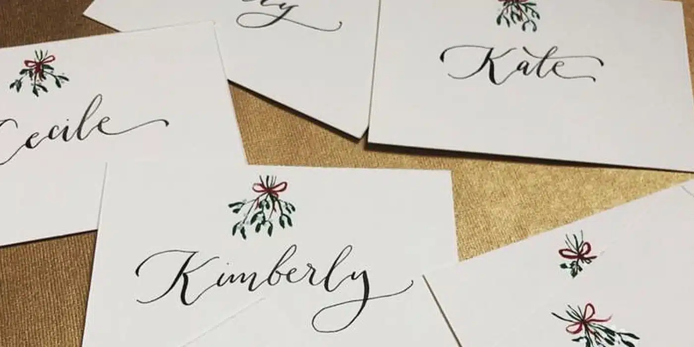 festive calligraphy close up