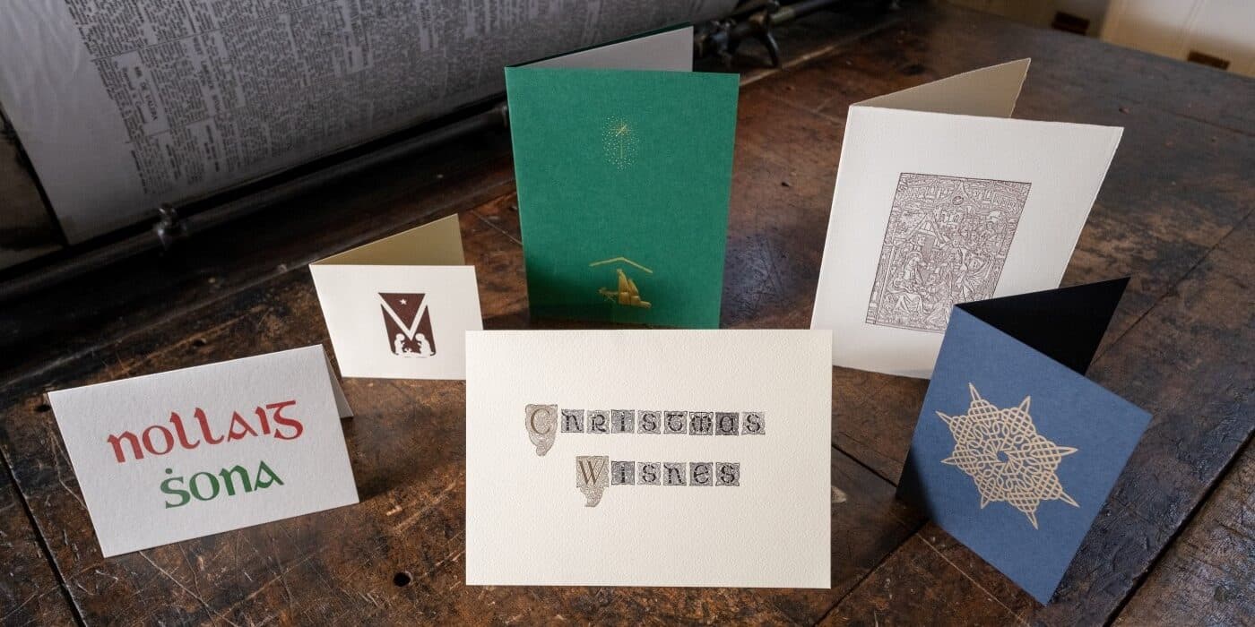 a variety of letterpress printed christmas cards