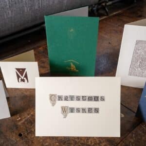 a variety of letterpress printed christmas cards