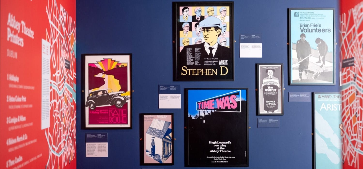 A view of the exhibition 'Poster Boys', showing several posters hung on the wall