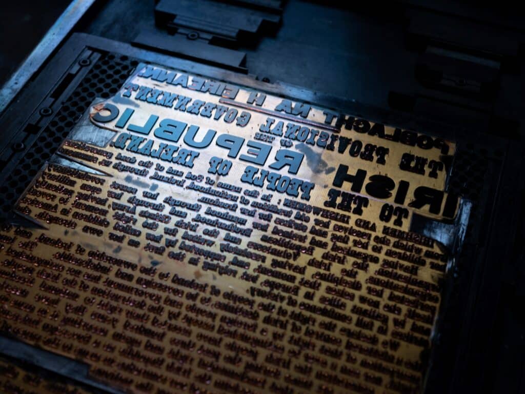 A replica plate of the Irish Proclamation
