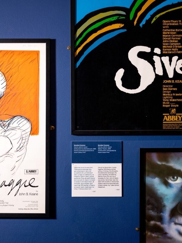 Posters for 'Big Maggie' and 'Sive' on display at the National Print Museum