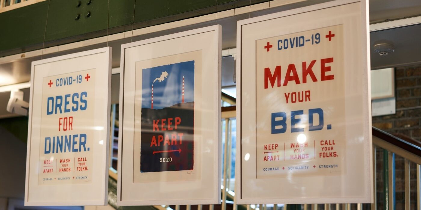 Prints using text to convey powerful messages about lockdown