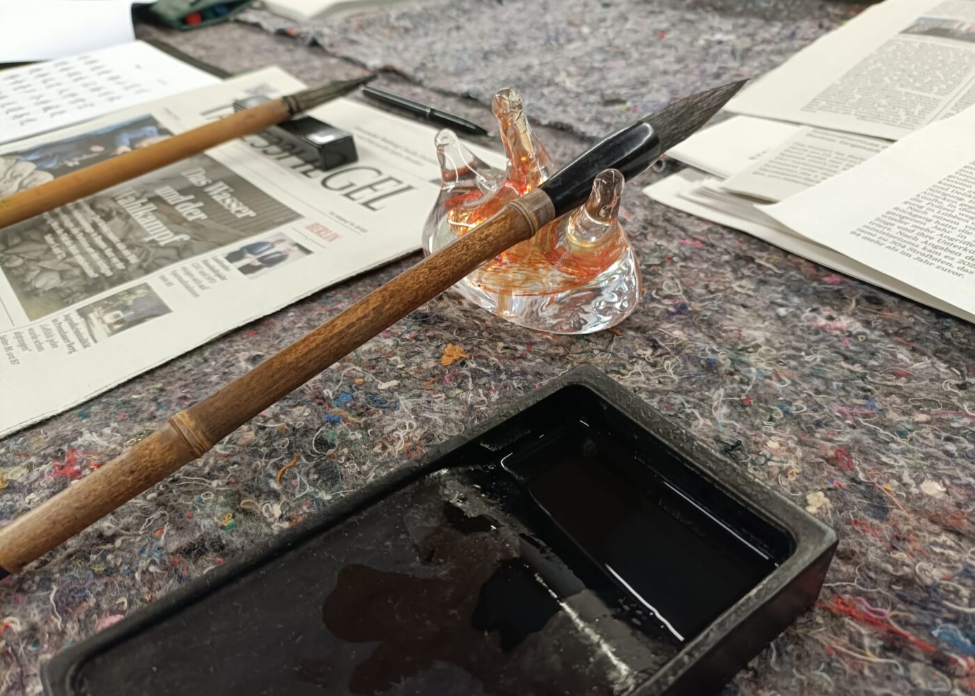 Japanese calligraphy brushes